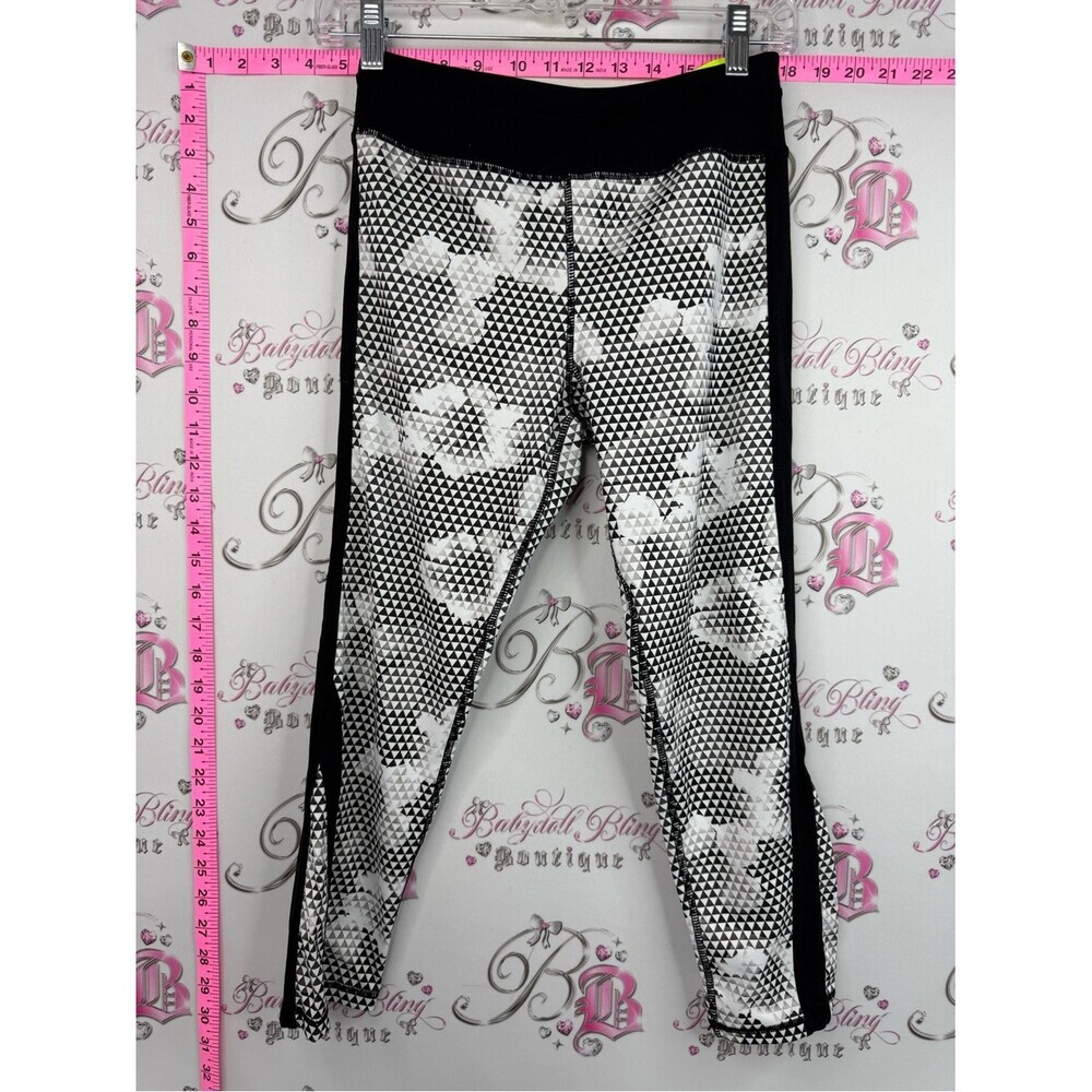 Kyodan pro series tights crop pants Black & White Geometric Floral Capris
